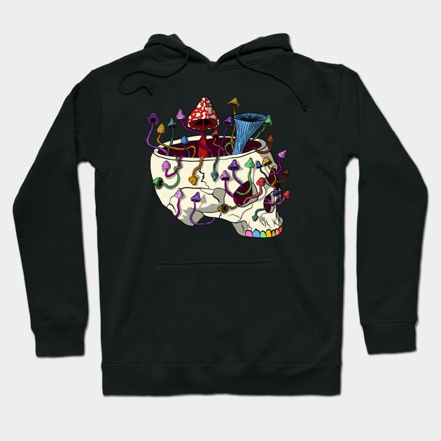 Mushrooms Skull Hoodie by YTdesign